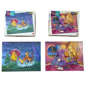 Vintage 1998 Mattel Disney's Winnie The Pooh 24 Piece Jigsaw Puzzles Set of 2